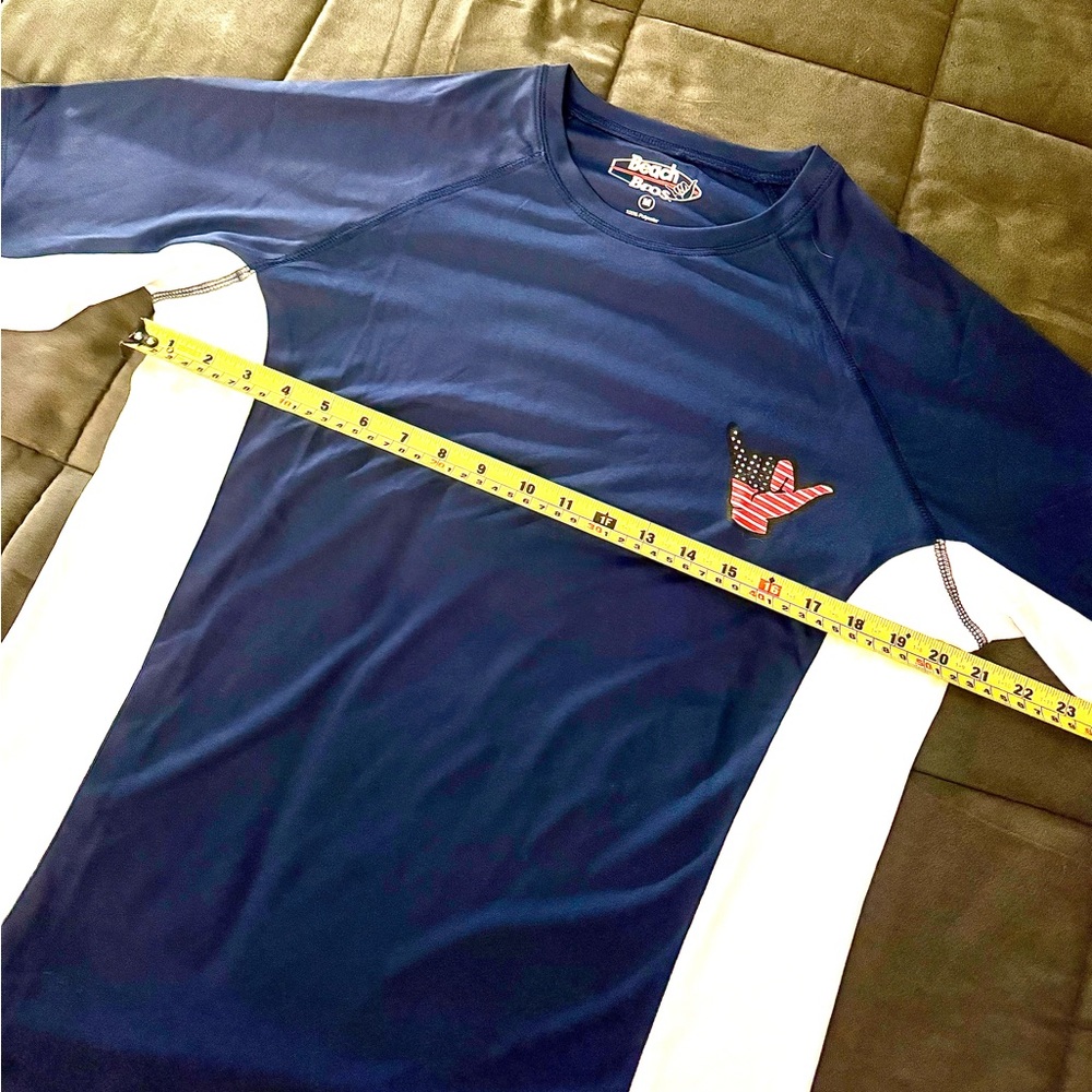 Beach Bros Rash Guard with UPF 50+ Navy Blue Swim Shirt - Picture 4 of 6
